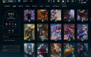 Platina 3 com TODOS os champs e 225 Skins ( ADC / MID )