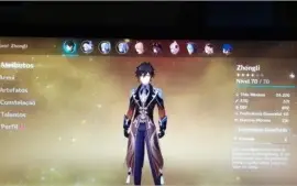 Conta GenshinAR45 + Zhongli + Hu Tao + Keqing + Qiqi + Ayaka