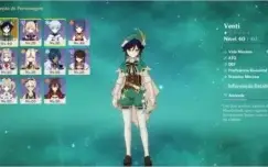 ⭐GENSHIN IMPACT AR20 - VENTI + VÁRIOS PERSONAGENS 4 + ARMAS⭐