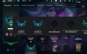 Platina 1 com TODOS os champs e 301 Skins ( MID / ADC / JG )
