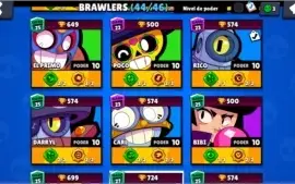 Conta de Brawl Stars quase full com 7 skins exclusivas