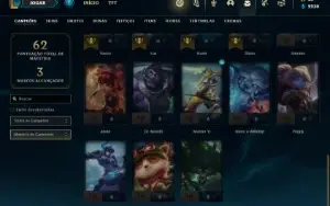 Conta Platina 4 com 33 Champs e 12 Skins + 2 Fragmentos