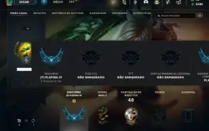 Platina 4 com 36 Champs e 17 Skins