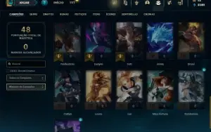 Platina 4 com 36 Champs e 17 Skins