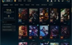 Conta prata 1 com 46 skins e 89 champs