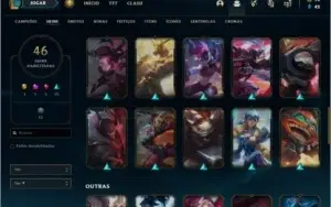 Conta prata 1 com 46 skins e 89 champs