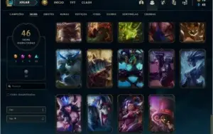 Conta prata 1 com 46 skins e 89 champs