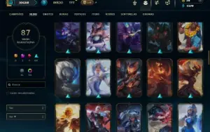 Prata 4 com 85 Champs e 87 Skins ( SUP / JG / MID )