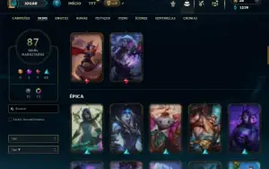 Prata 4 com 85 Champs e 87 Skins ( SUP / JG / MID )