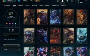 Prata 4 com 85 Champs e 87 Skins ( SUP / JG / MID )