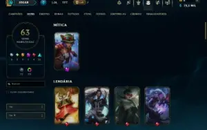 Esmeralda 2 com 120 Champs e 63 Skins ( ADC / SUP )