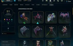 Conta diamante 4 75% WR  nivel 641 com 189 skins, 311 icones