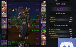 Hunter/275Ilvl/4 peças/Renome 80 e mais! veja a descrição!