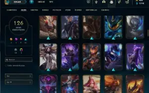 Unranked com 150 Champs e 126 Skins + 10 espolios