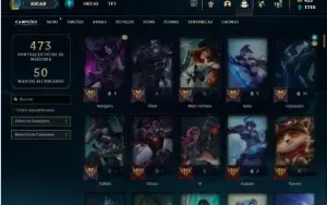 Unranked com 150 Champs e 126 Skins + 10 espolios