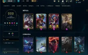 Bronze 1 com TODOS os Champs e 222 Skins +2 Prestigios