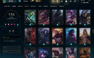 Unranked com TODOS os champs e 126 Skins ( ADC / SUP / JG )