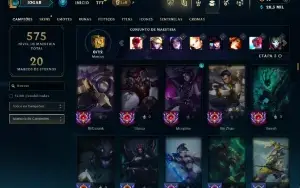 Unranked com TODOS os champs e 126 Skins ( ADC / SUP / JG )