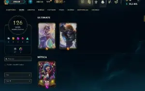 Unranked com TODOS os champs e 126 Skins ( ADC / SUP / JG )