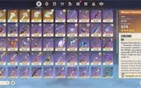 Conta Genshin 6 armas lendarias,40 personagens(17T5), rank58