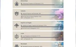 Conta Genshin 6 armas lendarias,40 personagens(17T5), rank58