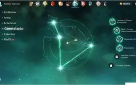 Conta Genshin Impact AR52 4 Personagens 5 Estrelas