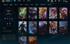 Conta ouro 4 com 130 Champs e 161 Skins + 5 Ultimates
