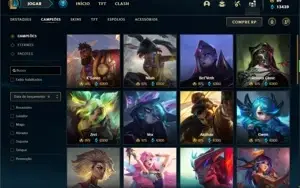 Conta ouro 4 com 130 Champs e 161 Skins + 5 Ultimates