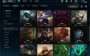 Conta ouro 4 com 130 Champs e 161 Skins + 5 Ultimates