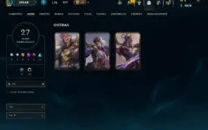 Diamante 3 com 100 Champs e 27 Skins
