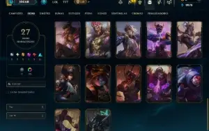 Diamante 3 com 100 Champs e 27 Skins