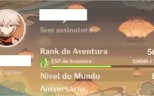 CONTA GENSHIN IMPACT ENDGAME AR56 12 PERSONAGENS 5*