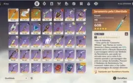 CONTA GENSHIN IMPACT ENDGAME AR56 12 PERSONAGENS 5*