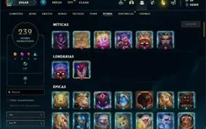 Conta prata 4 com TODOS os champ e 453 Skins (10 Prestigios)
