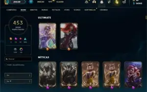 Conta prata 4 com TODOS os champ e 453 Skins (10 Prestigios)