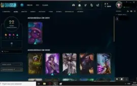 conta lol lvl 242, 123 champs, 22 skins