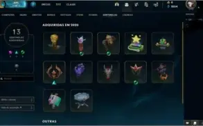 conta lol lvl 242, 123 champs, 22 skins