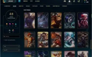 Conta diamante 1 com 48 skins, 76 champs e 1000 RP