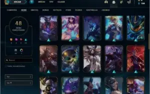 Conta diamante 1 com 48 skins, 76 champs e 1000 RP