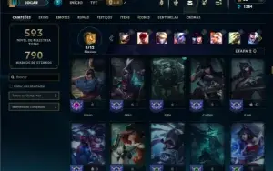 Unranked com 150 Champs e 140 Skins ( MID / JG / ADC )