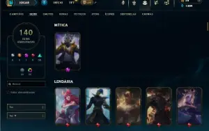Unranked com 150 Champs e 140 Skins ( MID / JG / ADC )