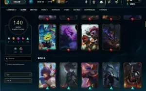 Unranked com 150 Champs e 140 Skins ( MID / JG / ADC )