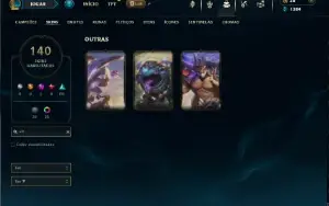 Unranked com 150 Champs e 140 Skins ( MID / JG / ADC )