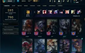 Unranked com 150 Champs e 140 Skins ( MID / JG / ADC )