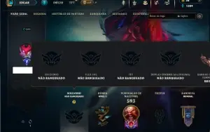 Unranked com 150 Champs e 140 Skins ( MID / JG / ADC )