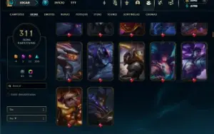 Esmeralda 4 com TODOS os champs e 311 Skins + 5000 RP
