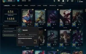 Conta ouro 3 com TODOS os champs e 184 Skins + 89 Cromas