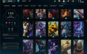 Conta ouro 3 com TODOS os champs e 184 Skins + 89 Cromas