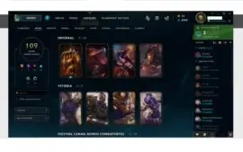 CONTA LOL PLATINA 4 109 SKINS TODOS CHAMPS COM PASSE