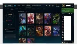 CONTA LOL PLATINA 4 109 SKINS TODOS CHAMPS COM PASSE